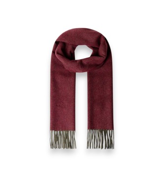 Hackett London Twill Wool Cash sjaal rood