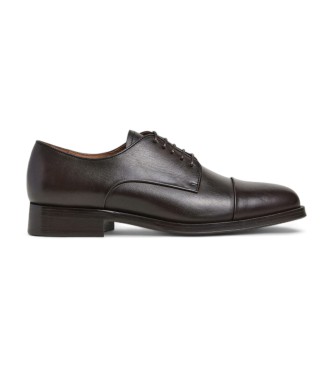 Hackett London Braune Burton Edge Leder Blcher Schuhe