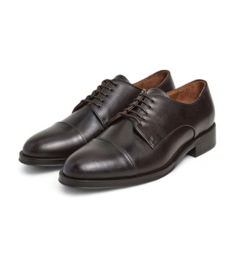 Hackett London Braune Burton Edge Leder Blcher Schuhe