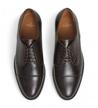Hackett London Braune Burton Edge Leder Blcher Schuhe
