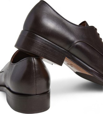 Hackett London Braune Burton Edge Leder Blcher Schuhe