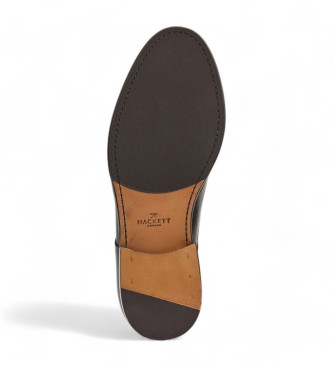 Hackett London Braune Burton Edge Leder Blcher Schuhe