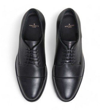 Hackett London Burton Edge Leder Blcher Schuhe schwarz