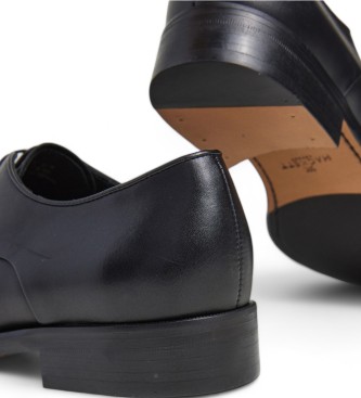 Hackett London Burton Edge Leder Blcher Schuhe schwarz