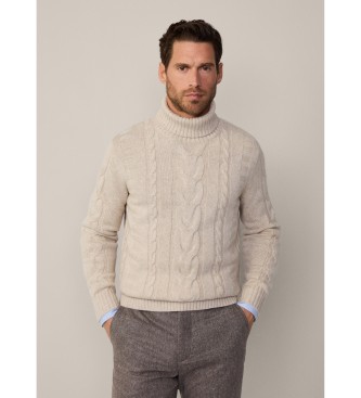 Hackett London Beigefarbener Rollpulli