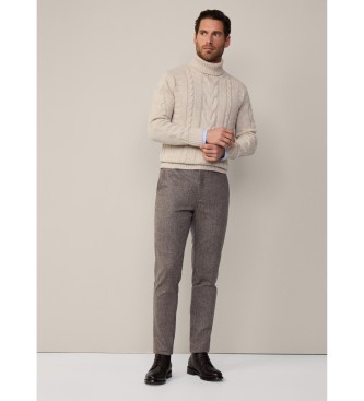 Hackett London Beigefarbener Rollpulli