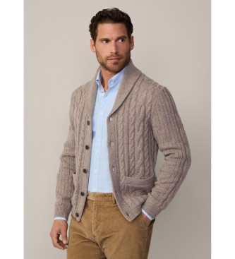 Hackett London Cardigan beige en mrinos