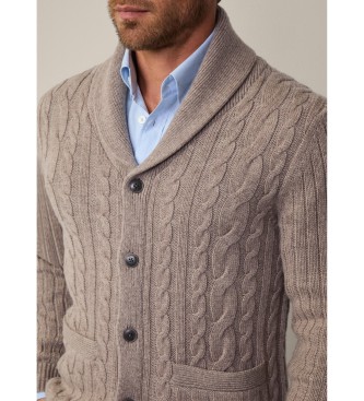 Hackett London Cardigan beige en mrinos