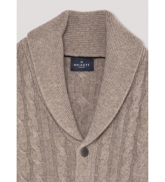 Hackett London Cardigan beige en mrinos