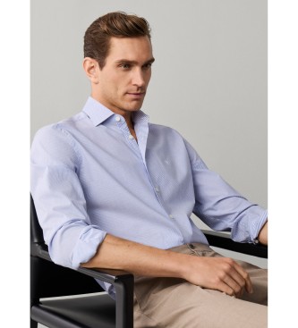 Hackett London camicia righe bengala bi-stretch fit tailored blu