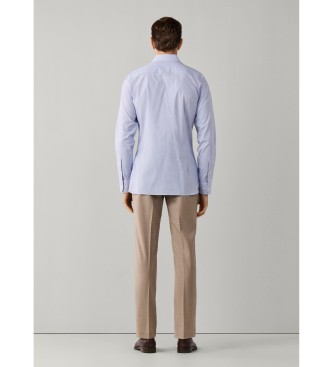 Hackett London camicia righe bengala bi-stretch fit tailored blu