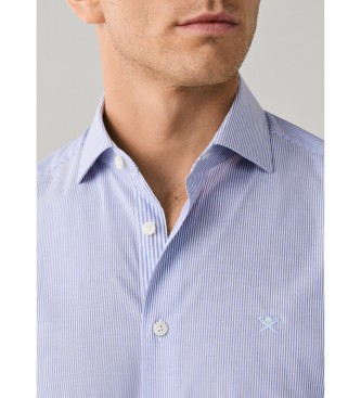 Hackett London camicia righe bengala bi-stretch fit tailored blu