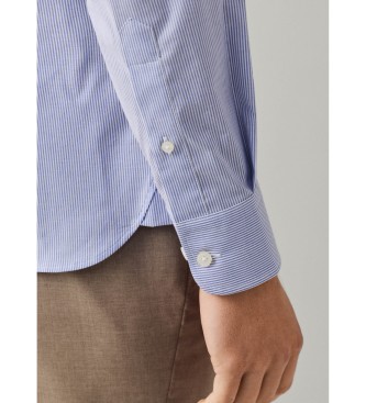 Hackett London camicia righe bengala bi-stretch fit tailored blu