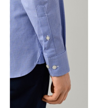 Hackett London camisa cuadros vichy bi-stretch fit tailored azul