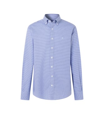 Hackett London camisa cuadros vichy bi-stretch fit tailored azul
