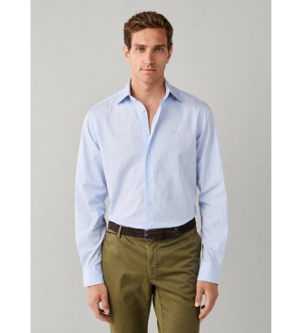 Hackett London Camisa City Awning Stripe azul claro
