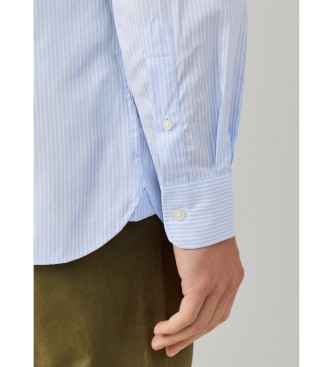 Hackett London Camisa City Awning Stripe azul claro