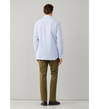 Hackett London Camisa City Awning Stripe azul claro