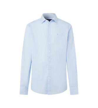 Hackett London Camisa City Awning Stripe azul claro