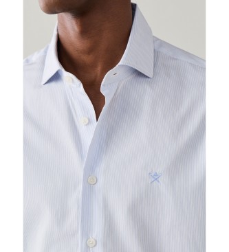 Hackett London camisa rayas finas city fit clásico azul