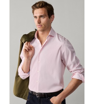 Hackett London camisa rayas finas city fit clásico rosa