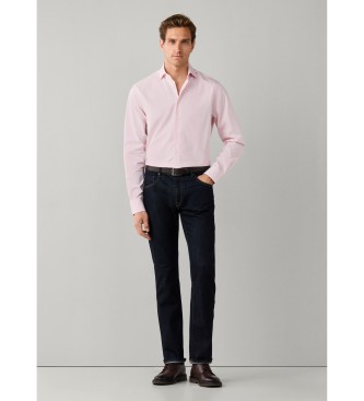 Hackett London camisa rayas finas city fit clásico rosa