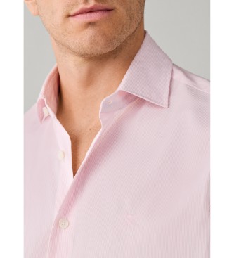 Hackett London camisa rayas finas city fit clásico rosa