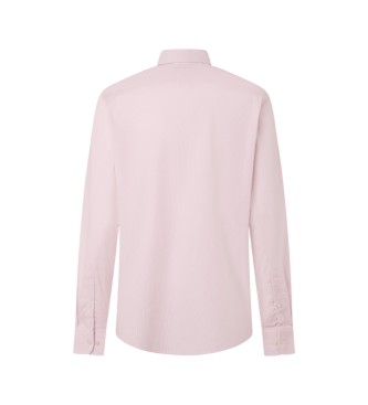 Hackett London camisa rayas finas city fit clásico rosa