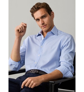 Hackett London Camisa City Shadow Stripe azul medio