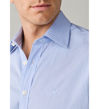 Hackett London Camisa City Shadow Stripe azul medio
