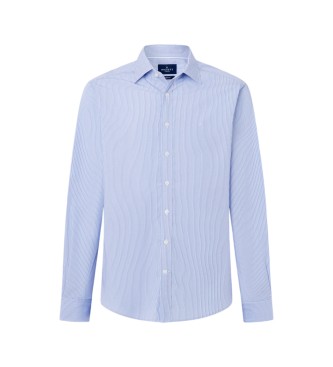 Hackett London Camisa City Shadow Stripe azul
