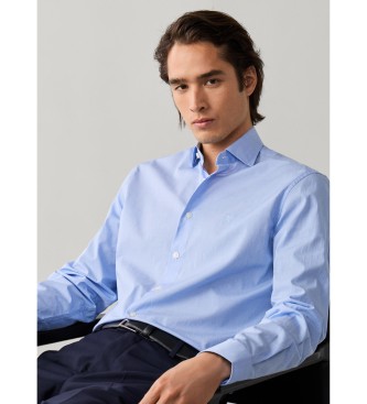 Hackett London Camisa City Solid Eoe azul