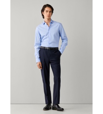 Hackett London Camisa City Solid Eoe azul