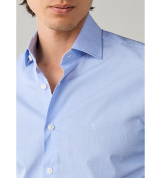 Hackett London Camisa City Solid Eoe azul