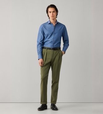 Hackett London Blue Clean Chambray Shirt