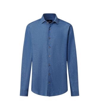 Hackett London Blue Clean Chambray Shirt