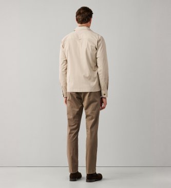 Hackett London Überhemd Schleier beige