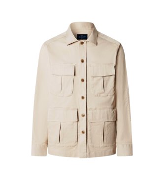 Hackett London Überhemd Schleier beige