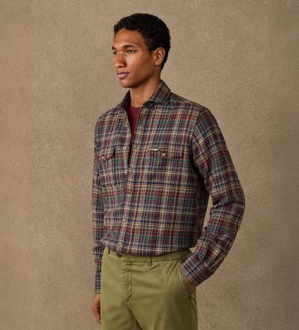 Hackett London Flanellhemd kariert Country Fit klassisch mehrfarbig