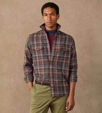 Hackett London Flanellhemd kariert Country Fit klassisch mehrfarbig