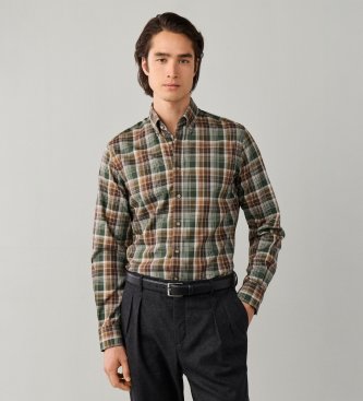 Hackett London Camicia Country Plaid Check verde oliva