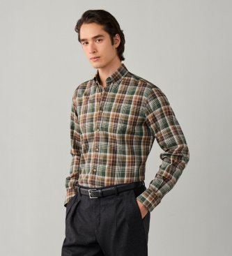 Hackett London Camicia Country Plaid Check verde oliva