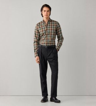 Hackett London Camicia Country Plaid Check verde oliva