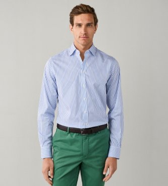 Hackett London Modra srajca Dualtone Str