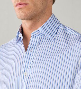 Hackett London Modra srajca Dualtone Str