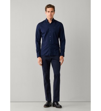 Hackett London Srajca Essential Dyed mornarsko modra