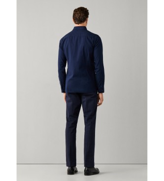 Hackett London Srajca Essential Dyed mornarsko modra