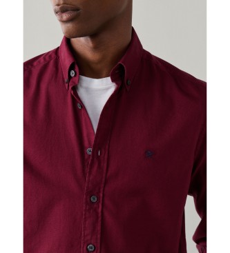 Hackett London Camicia Essential Dyed bordeaux