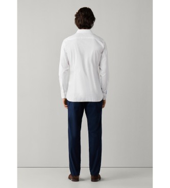 Hackett London camisa texturizada sólida fit tailored blanco