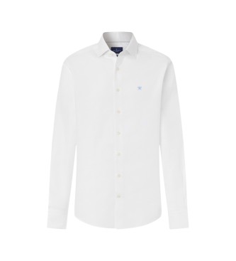 Hackett London camisa texturizada sólida fit tailored blanco